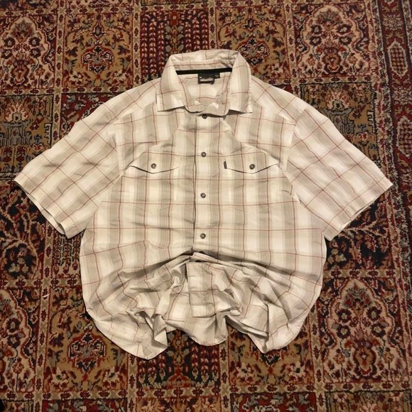 Kavu Other - 00s Kavu plaid pattern button‎ up two pocket gorpcore hiking shirt M grey red